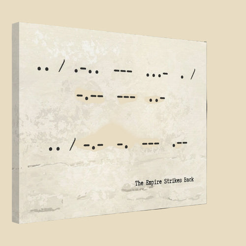 Unframed canvas with Morse code and text of The Empire Strikes Back