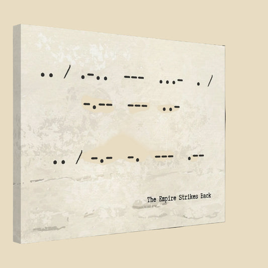 Unframed canvas with Morse code and text of The Empire Strikes Back