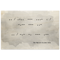 Text resembling Morse code on a watercolor background with 'The Empire Strikes Back' text.
