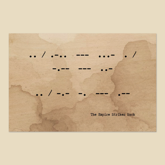 "I Love You I Know" Wood Print in Tea-Stained - Morse Code Movie Quote Wall Art | A Nerd Factories Exclusive
