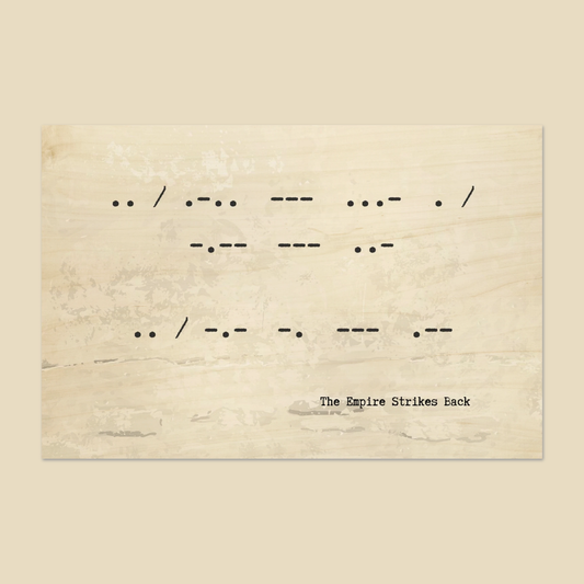 "I Love You I Know" Wood Print in Beige - Morse Code Movie Quote Wall Art | A Nerd Factories Exclusive