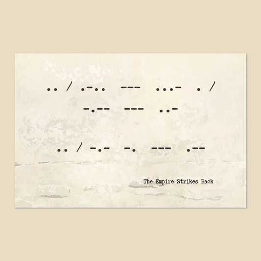 "I Love You I Know" Classic Matte Paper Poster in Beige - Morse Code Movie Quote Wall Art | A Nerd Factories Exclusive