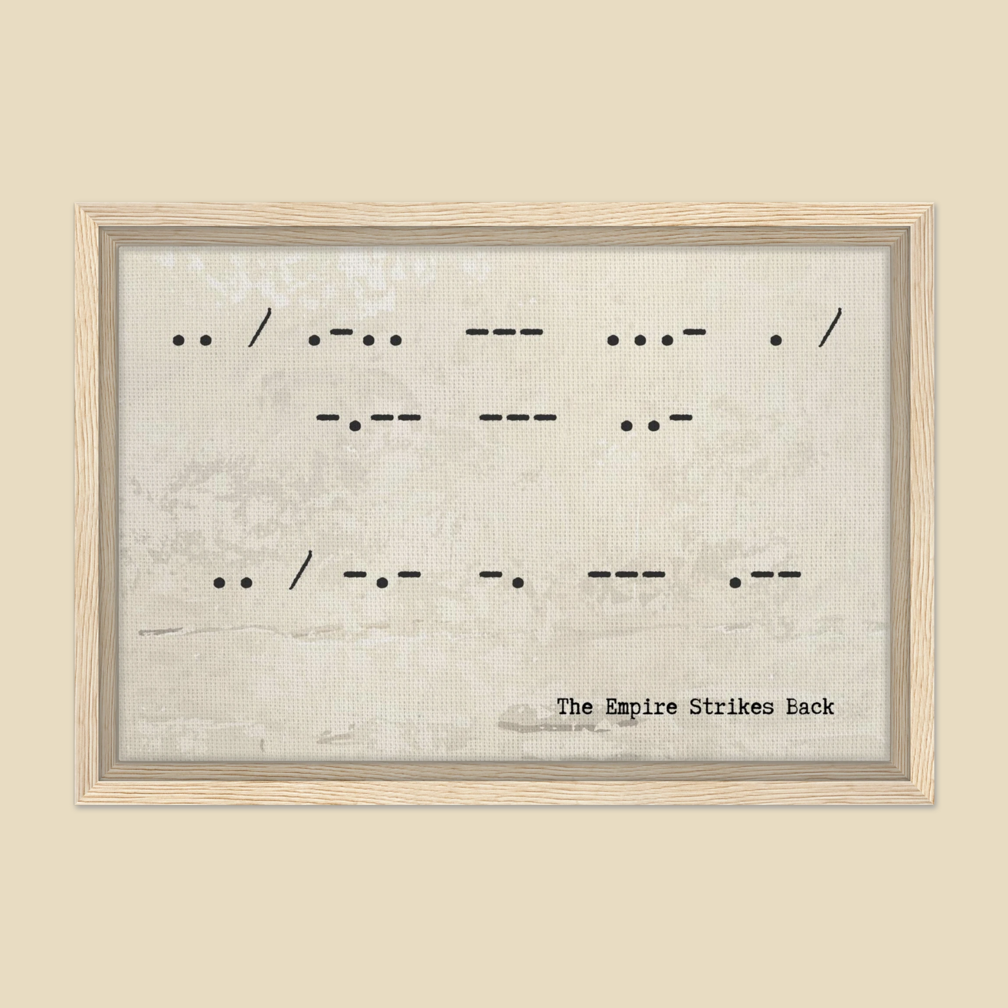 "I Love You I Know" Framed Canvas in Beige