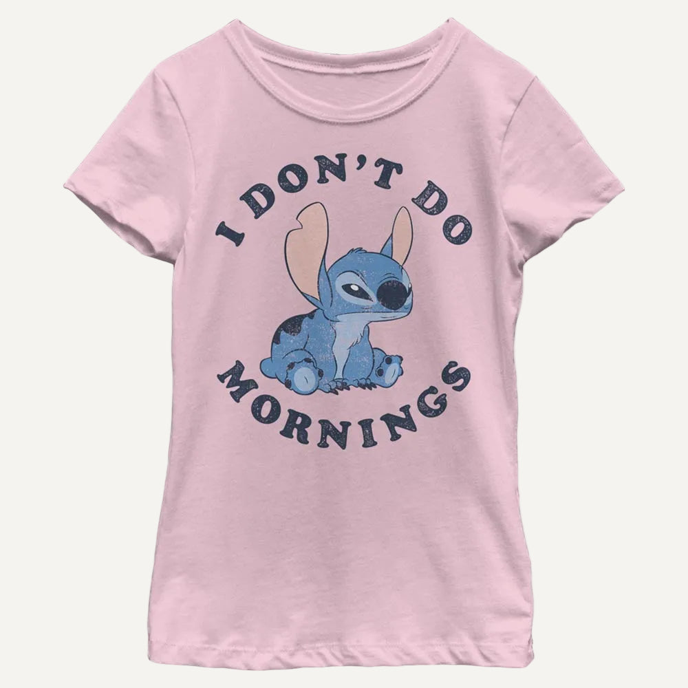 Girl's Disney Stitch Mornings T-Shirt