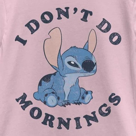 Girl's DISNEYxPIXAR "Lilo and Stitch" Stitch Don't Do Mornings Graphic T-Shirt
