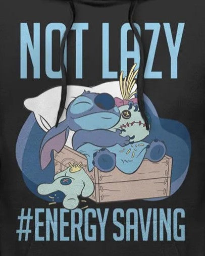 Men's DISNEYxPIXAR "Lilo & Stitch" Stitch Not Lazy, Energy Saving Lightweight Hoodie