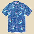 Men's Disney Stitch with tropical leaves Button Up Woven