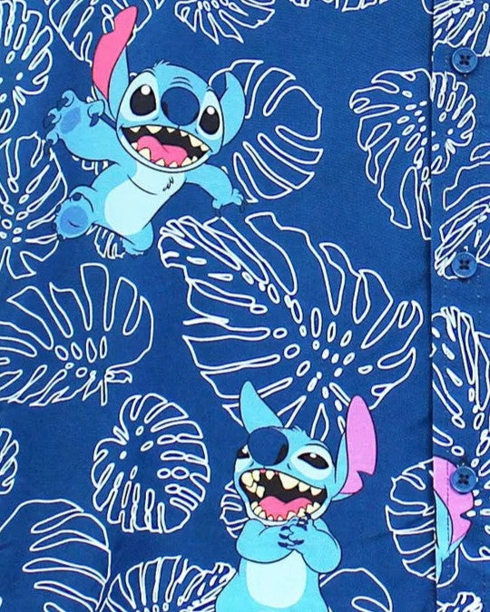 Men's DISNEYxPIXAR "Lilo and Stitch" Button Up Woven Shirt