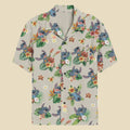 Men's Disney Stitch Tropical Button Up Woven