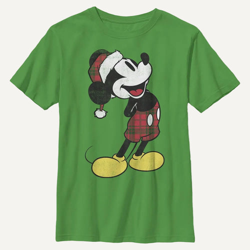 Boy's Disney Plaid Mickey T-Shirt