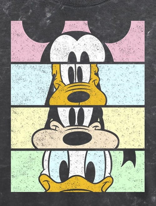 Junior's DISNEYxPIXAR Mickey and Friends Crew Crop Mineral Wash Crop Top