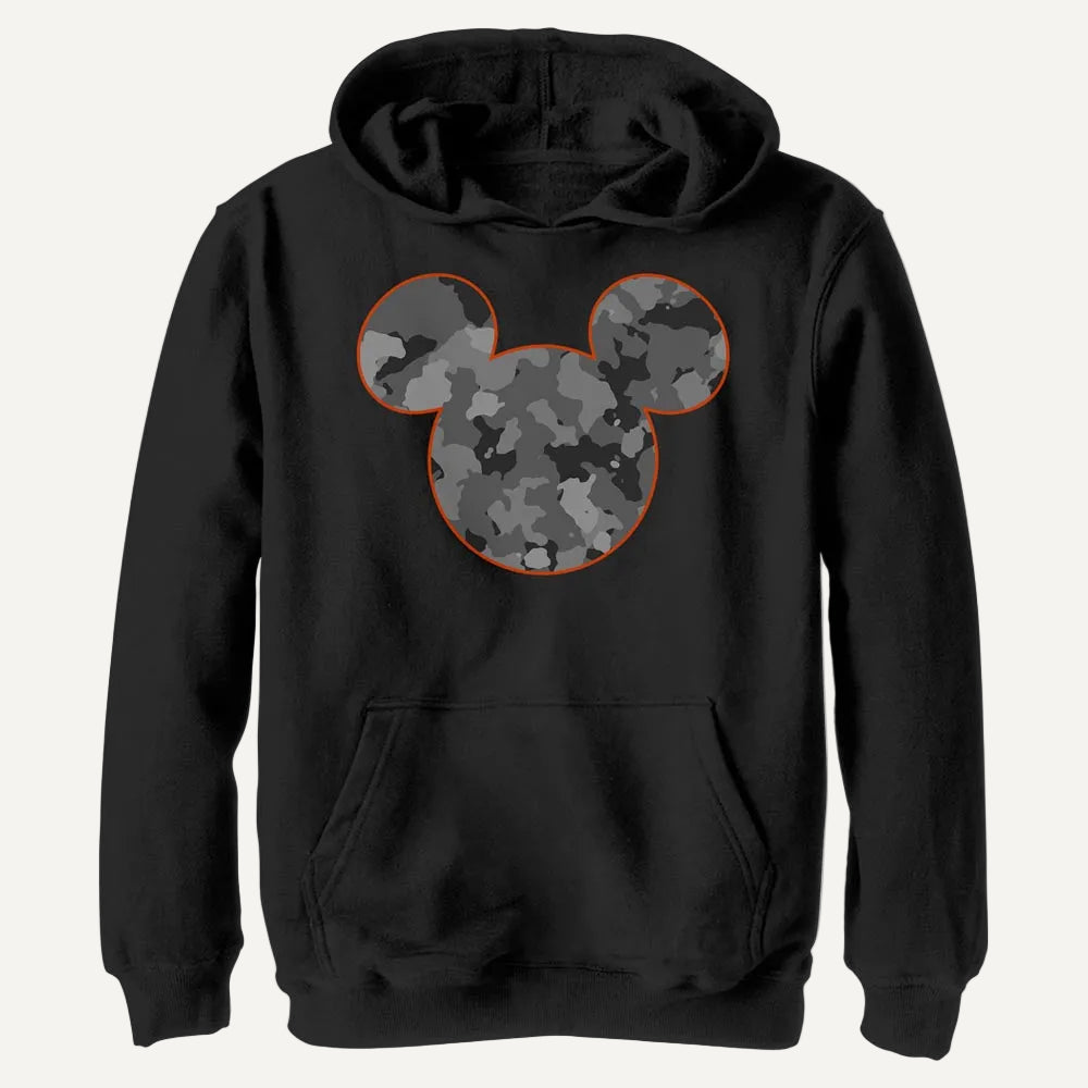 Boy's Disney Camo Mouse Icon Lightweight Hoodie