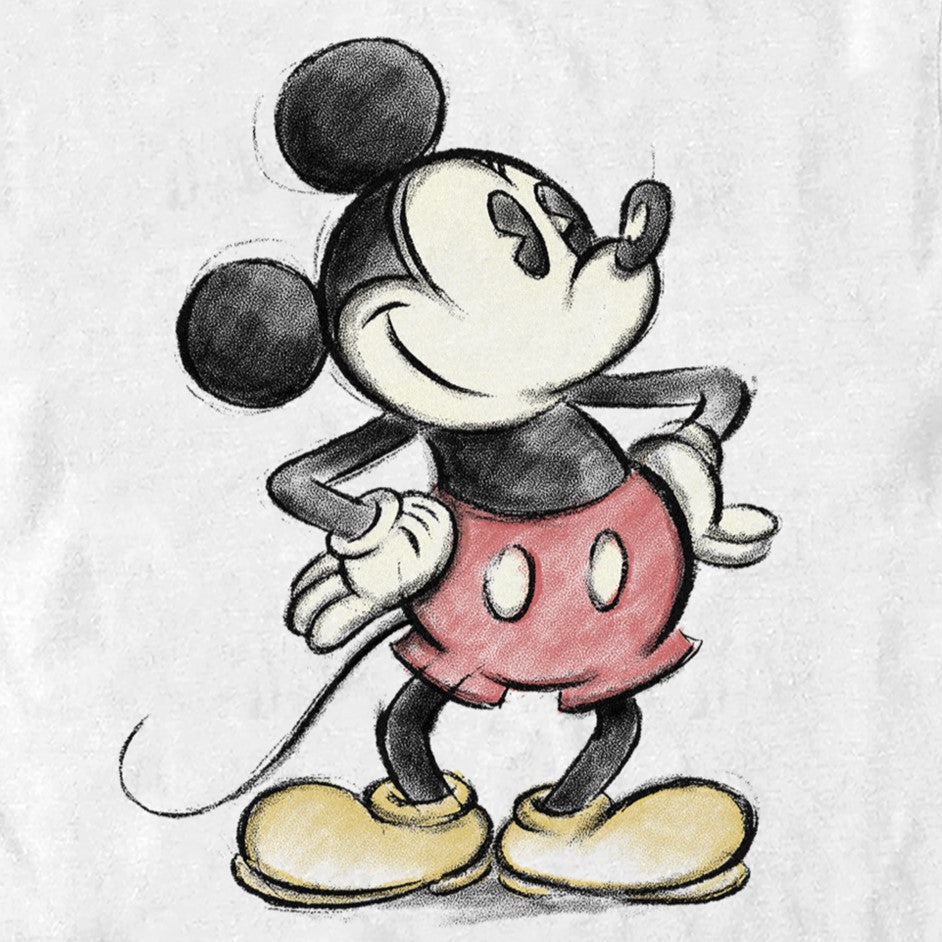 Men's DISNEYxPIXAR Mickey Charcoal-Style Drawing Graphic T-Shirt