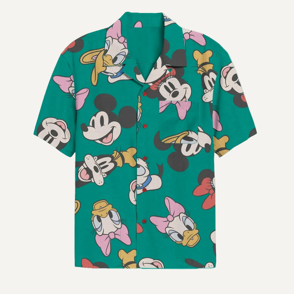 Men's Disney Mickey and Friends Button Up Woven Shirt
