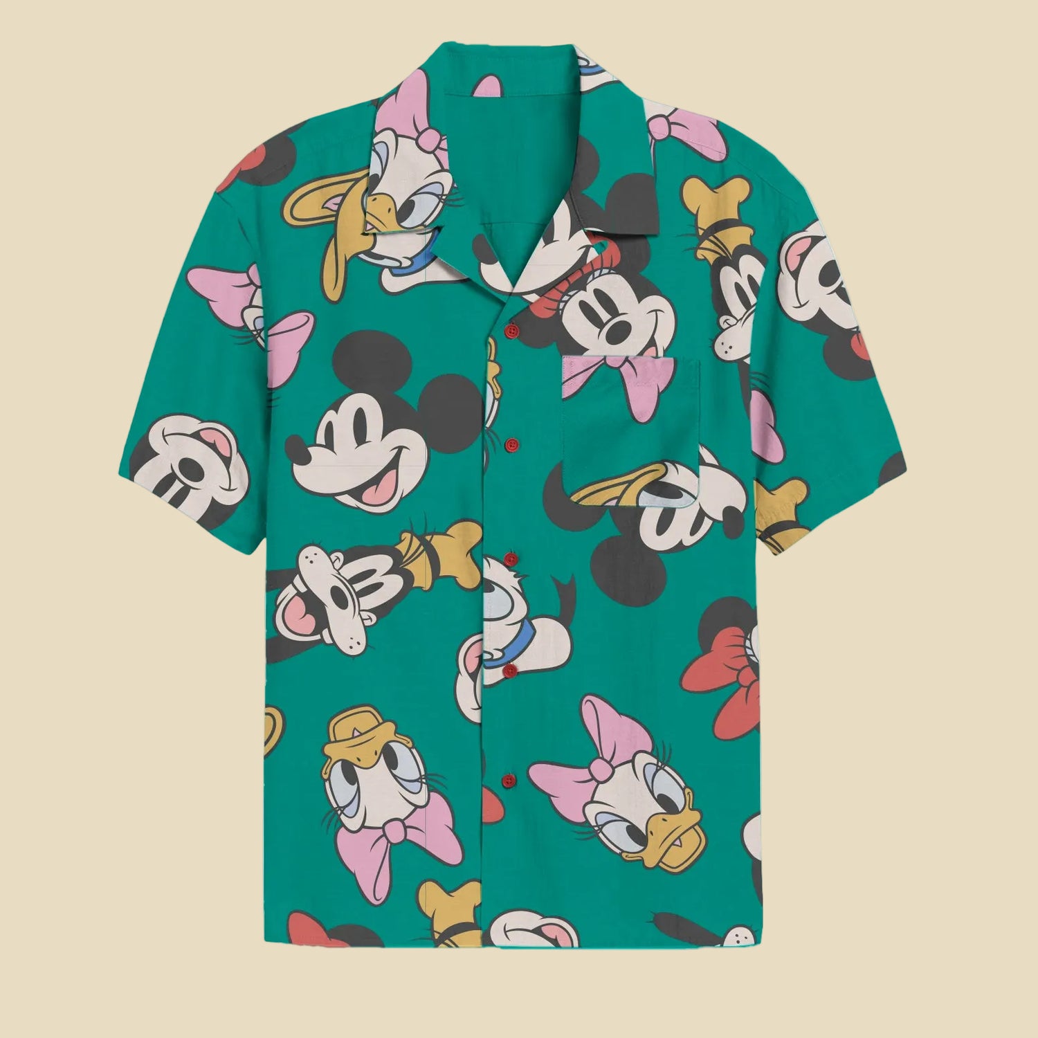 Men's Disney Mickey and Friends Button Up Woven Shirt