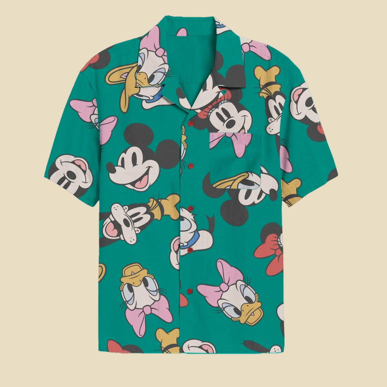 Men's Disney Mickey and Friends Button Up Woven Shirt