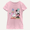 Girl's Disney Daisy And Minnie Mouse T-Shirt in pink on a white background