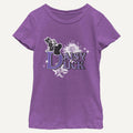 Girl's Disney Daisy Duck Flowers T-Shirt in purple on a white background