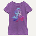 Girl's Disney Elsa Two Tone Gradient Portrait T-Shirt