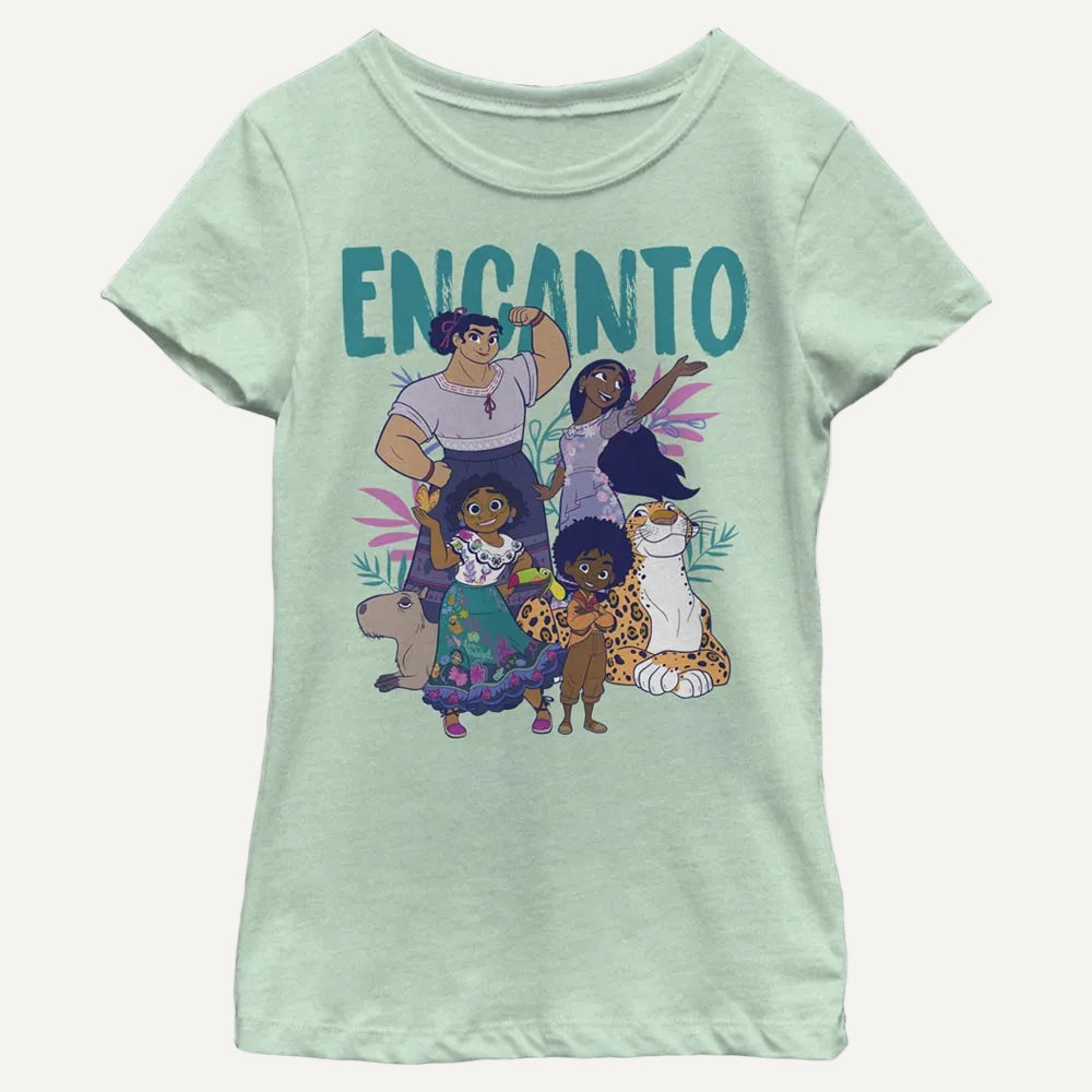 Girl's Disney Encanto Together T-Shirt in mint on a white background