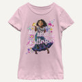 Girl's Disney Encanto All About Butterflies Pink T-Shirt on a white background