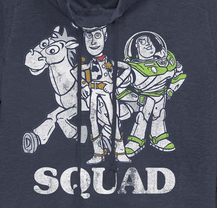 Junior's DISNEY x PIXAR "Toy Story" Woody, Buzz, and Bullseye Cowl Neck Sweatshirt