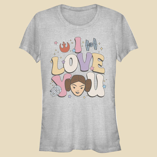 Junior's Star Wars Leia I Love You T-Shirt