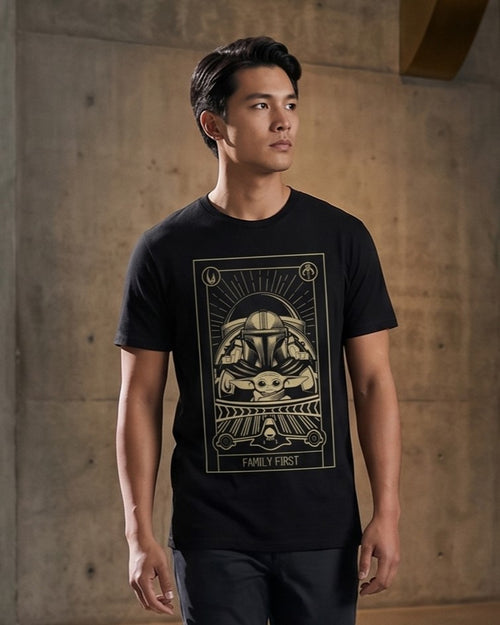 *Men's "The Mandalorian and Grogu Family First" Graphic T-Shirt
