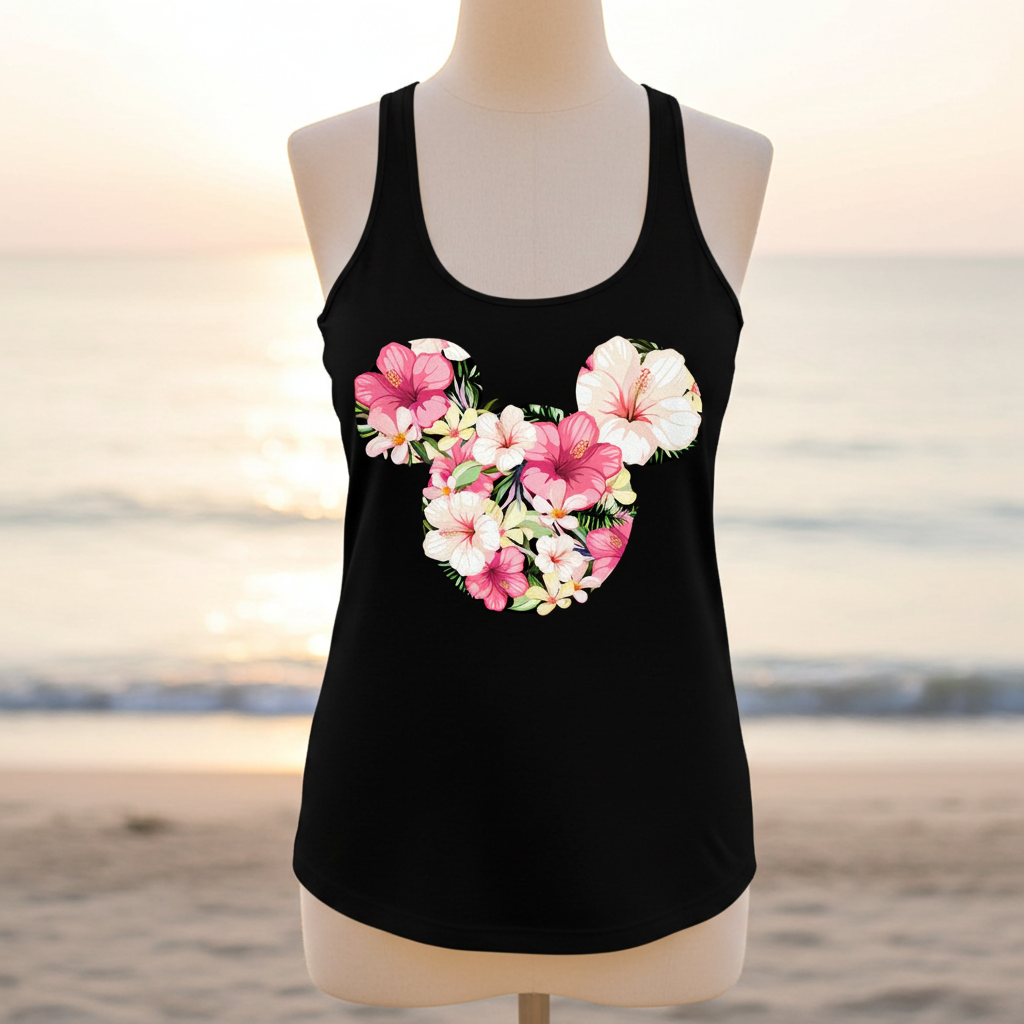 Junior's DISNEY x PIXAR Tropical Mouse Logo Tank Top
